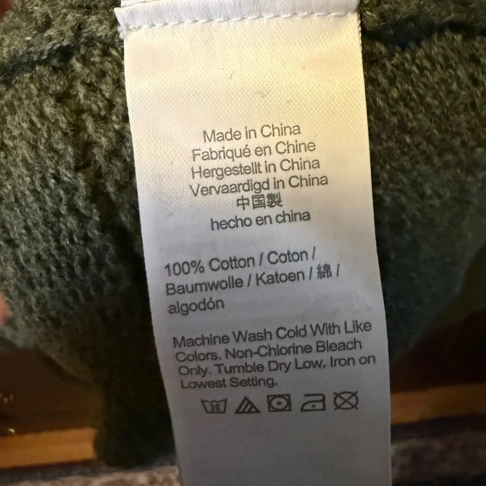 100% cotton J Crew Mens Olive Green Sweater